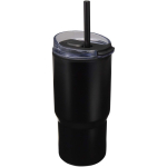 Vaso térmico de doble pared con tapa a prueba de derrames 540ml color negro