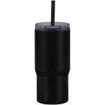 Vaso térmico de doble pared con tapa a prueba de derrames 540ml color negro segunda vista trasera
