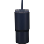 Vaso térmico de doble pared con tapa a prueba de derrames 540ml color azul marino segunda vista frontal