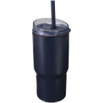 Vaso térmico de doble pared con tapa a prueba de derrames 540ml color azul marino