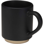 Taza apilable de cerámica con base moderna sin esmaltar 180ml color negro