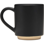 Taza apilable de cerámica con base moderna sin esmaltar 180ml color negro vista lateral