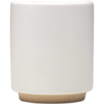 Taza apilable de cerámica con base moderna sin esmaltar 180ml color blanco segunda vista frontal