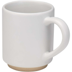 Taza apilable de cerámica con base moderna sin esmaltar 180ml color blanco