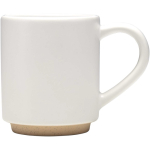 Taza apilable de cerámica con base moderna sin esmaltar 180ml color blanco segunda vista lateral