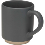 Taza apilable de cerámica con base moderna sin esmaltar 180ml color gris