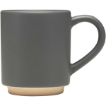 Taza apilable de cerámica con base moderna sin esmaltar 180ml color gris segunda vista lateral