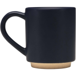 Taza apilable de cerámica con base moderna sin esmaltar 180ml color azul marino vista lateral
