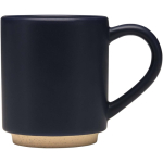 Taza apilable de cerámica con base moderna sin esmaltar 180ml color azul marino segunda vista lateral