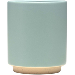 Taza apilable de cerámica con base moderna sin esmaltar 180ml color azul pastel segunda vista frontal