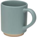 Taza apilable de cerámica con base moderna sin esmaltar 180ml color azul pastel