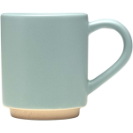 Taza apilable de cerámica con base moderna sin esmaltar 180ml color azul pastel segunda vista lateral