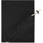 Bolsa tote plegable con cordón de algodón reciclado 140 g/m2 color negro vista detalle 1