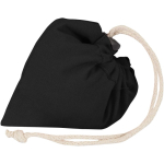 Bolsa tote plegable con cordón de algodón reciclado 140 g/m2 color negro tercera vista
