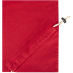 Bolsa tote plegable con cordón de algodón reciclado 140 g/m2 color rojo vista detalle 1