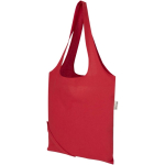 Bolsa tote plegable con cordón de algodón reciclado 140 g/m2 color rojo segunda vista