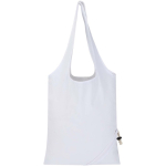 Bolsa tote plegable con cordón de algodón reciclado 140 g/m2 color blanco segunda vista trasera