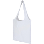 Bolsa tote plegable con cordón de algodón reciclado 140 g/m2 color blanco segunda vista