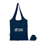 Bolsa tote plegable con cordón de algodón reciclado 140 g/m2 vista principal