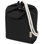 Bolsa de lona algodón reciclado con asas de cuerda 270 g/m2 color negro