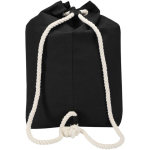 Bolsa de lona algodón reciclado con asas de cuerda 270 g/m2 color negro segunda vista trasera