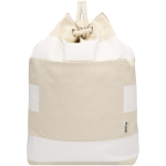 Bolsa de lona algodón reciclado con asas de cuerda 270 g/m2 color blanco segunda vista frontal