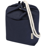 Bolsa de lona algodón reciclado con asas de cuerda 270 g/m2 color azul marino