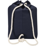 Bolsa de lona algodón reciclado con asas de cuerda 270 g/m2 color azul marino segunda vista trasera