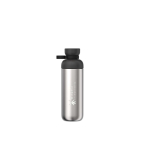 Botella de acero inox reciclado con doble apertura 700ml Mepal color negro vista impresa logo 2
