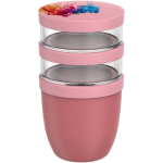 Tupper a prueba de fugas con 3 compartimentos 900ml Mepal color rosa
