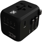 Adaptador de viaje personalizable con carga rápida 33W GaN color negro