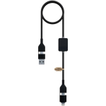 Cable de carga y datos con logo iluminado 60W 1m SCX.design color negro segunda vista frontal
