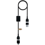 Cable de carga y datos con logo iluminado 60W 1m SCX.design color negro segunda vista trasera
