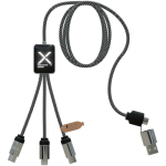 Cable de carga 3 en 1 con logotipos iluminados SCX.design color negro