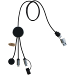 Cable de carga 7 en 1 para smartwatch y móvil SCX.design color negro segunda vista frontal