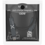 Cable carga magnético ultrarrápido doble entrada 100W SCX.design color negro segunda vista con caja