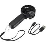 Ventilador portátil recargable de 3 velocidades con USB-C color negro segunda vista