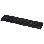 Bolígrafo de aluminio reciclado con mecanismo giratorio en tinta negra color negro segunda vista con caja