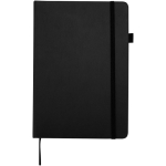 Cuaderno de tapa dura de piel sintética A5 hojas a rayas JournalBooks color negro segunda vista frontal