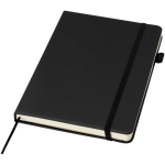 Cuaderno de tapa dura de piel sintética A5 hojas a rayas JournalBooks color negro