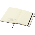 Cuaderno de tapa dura de piel sintética A5 hojas a rayas JournalBooks color negro tercera vista