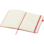Cuaderno de tapa dura de piel sintética A5 hojas a rayas JournalBooks color rojo segunda vista