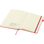 Cuaderno de tapa dura de piel sintética A5 hojas a rayas JournalBooks color rojo tercera vista