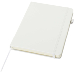 Cuaderno de tapa dura de piel sintética A5 hojas a rayas JournalBooks color blanco