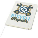 Cuaderno de tapa dura de piel sintética A5 hojas a rayas JournalBooks color blanco