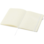 Cuaderno de tapa dura de piel sintética A5 hojas a rayas JournalBooks color blanco segunda vista