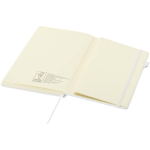 Cuaderno de tapa dura de piel sintética A5 hojas a rayas JournalBooks color blanco tercera vista