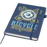 Cuaderno de tapa dura de piel sintética A5 hojas a rayas JournalBooks color azul marino