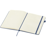 Cuaderno de tapa dura de piel sintética A5 hojas a rayas JournalBooks color azul marino segunda vista