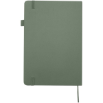 Cuaderno de tapa dura de piel sintética A5 hojas a rayas JournalBooks color verde jaspeado segunda vista trasera